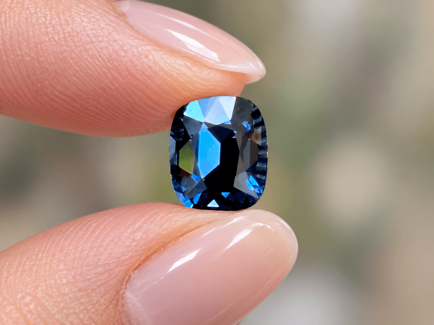 Dark Blue Spinel - 0.80 ct Dark Blue / Deep Navy Blue Cushion Faceted Cushion Cut Ceylon Gemstone from Sri Lanka (LG-302) Dark Blue Spinel - 0.80 ct Dark Blue / Deep Navy Blue Cushion Faceted Cushion Cut Ceylon Gemstone from Sri Lanka (LG-302)